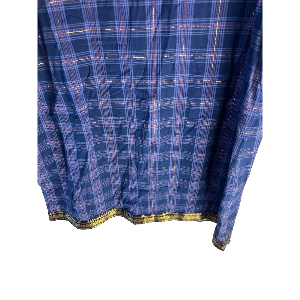 Vtg Lemon Grass Plaid Gold Jumper Dress Women M Prairie Comfy - Picture 7 of 13